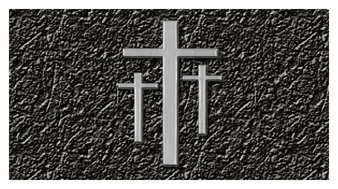 137 DA25 517 SL RK BK Silver 3 Crosses Rock Black Background